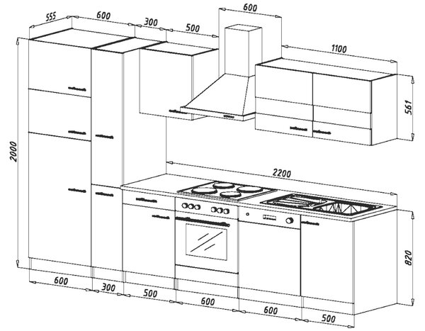 KUCHYŇSKÁ LINKA ECONOMY 310 310 cm Respekta - Online Only kuchyňské linky, Online Only
