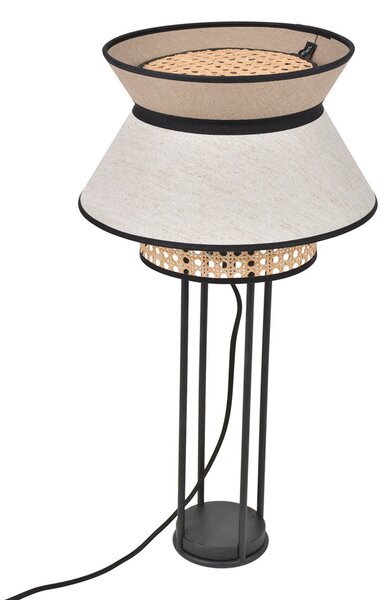 Stolní lampa MARKET SET, Singapour DBL, Béžová, Obývací pokoj, Tkanina / Textil, Design