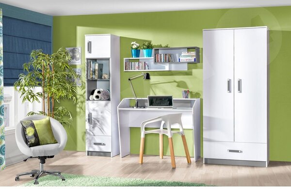 Nábytek Tofiko I, Barva: bílý / bílý + růžovy 5902928230154