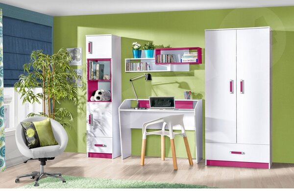 Nábytek Tofiko I, Barva: bílý / bílý + tyrkysový 5902928230161