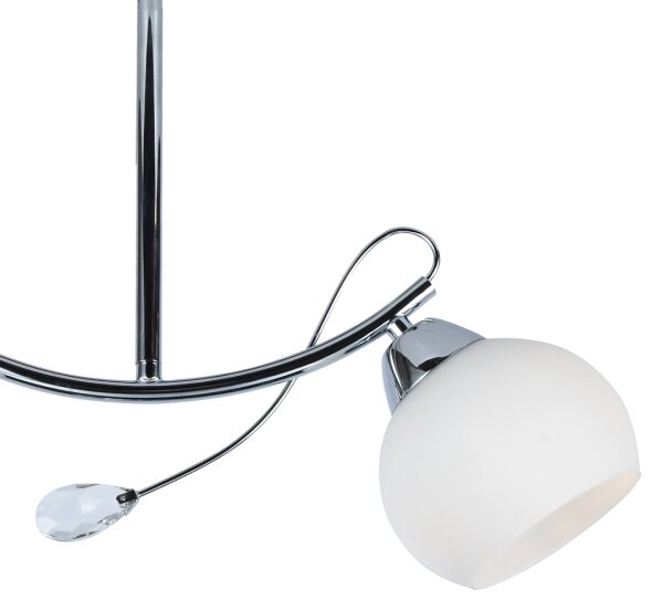 Lustr na tyči CONNOR 2xE27/15W/230V lesklý chrom/bílá
