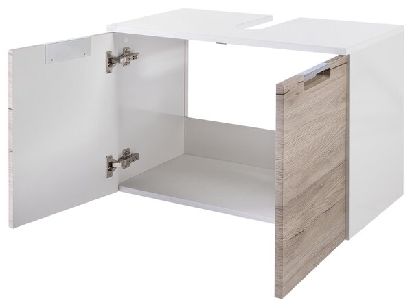 SKŘÍŇKA POD UMYVADLO, barvy dubu, bílá, 65,0/46,5/35,0 cm Voleo - Koupelnové série