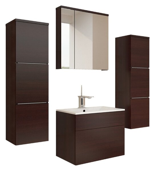 Koupelnový nábytek Mandy, Barva: wenge, Sifon k umyvadlu: ne, Umyvadlo: ano, Osvětlení: osvětlení LED - bílé Mirjan24 5902928036701