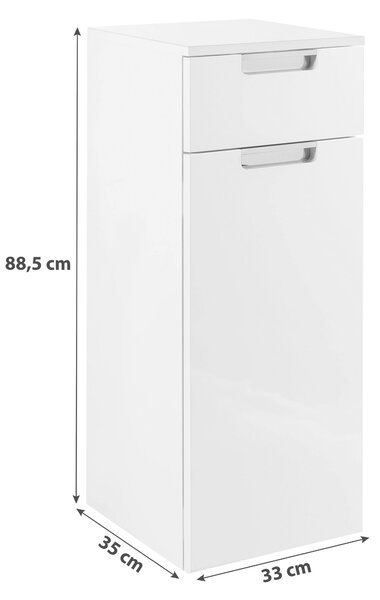 SPODNÍ SKŘÍŇKA, bílá, bílá, 33,0/88,5/35 cm Voleo - Koupelnové série