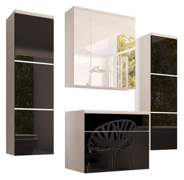 Koupelnový nábytek Mandy, Barva: wenge, Sifon k umyvadlu: ne, Umyvadlo: ano, Osvětlení: osvětlení LED - bílé Mirjan24 5902928036701