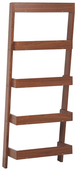 Regál s 5 policemi MOBILE TRIO 167 cm Tmavě hnědá