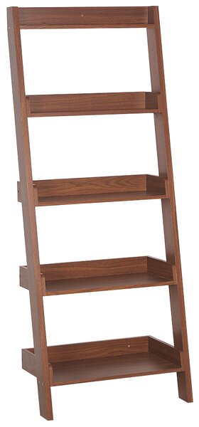 Regál s 5 policemi MOBILE TRIO 167 cm Tmavě hnědá