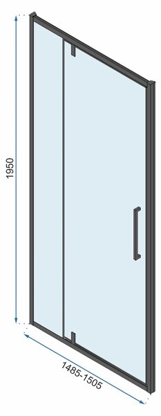 Sprchový kout REA RAPID SWING 120/dveře x 90/zástěna cm, černý/transparent - bez vaničky