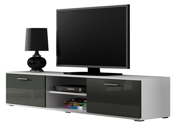 TV stolek 180 Boho B3, Barva: bílá / bílá lesk 5902928097276
