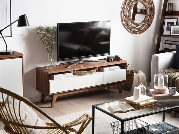TV stolek SYRACUSE Hnědá/Bílá