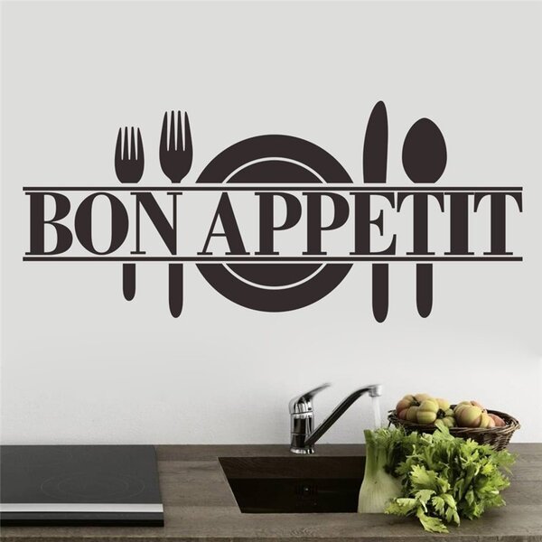Samolepka na zeď "Bon Appetit" 57x25 cm