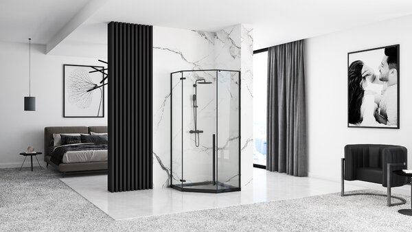 Sprchová vanička Rea Diamond 90x90 - černá