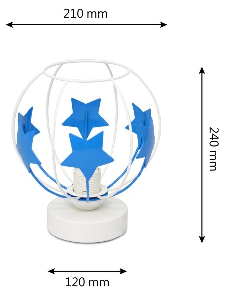 Dětská stolní lampa STARS 1xE27/15W/230V modrá/bílá