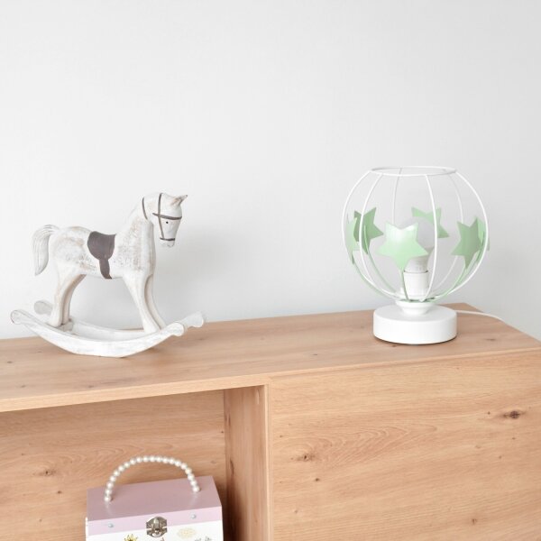 Dětská stolní lampa STARS 1xE27/15W/230V zelená/bílá