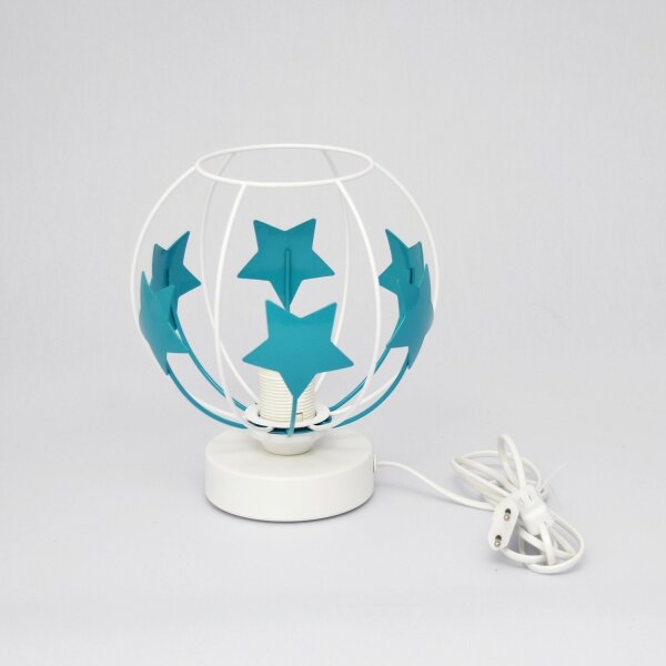 Dětská stolní lampa STARS 1xE27/15W/230V tyrkysová/bílá