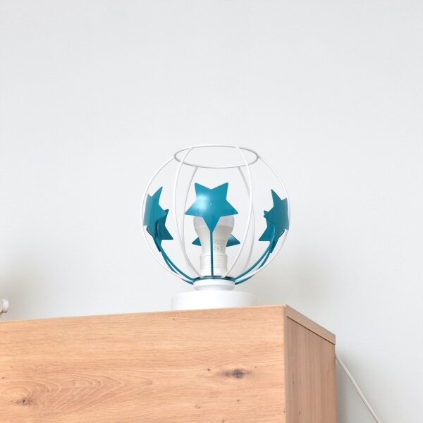Dětská stolní lampa STARS 1xE27/15W/230V tyrkysová/bílá