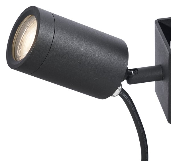 Venkovní bodové svítidlo černé pro strom GU10 50mm otočné a naklápěcí IP65 - Solo