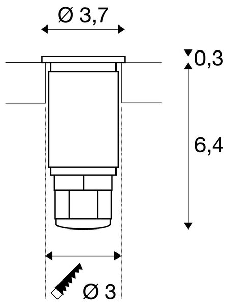 LA 233540 Zapuštěné podlahové svítidlo DASAR LED MINI, kruhové, nerezová ocel 316, 2 W, 3000K, 12–24 V, IP67 - BIG WHITE (SLV)