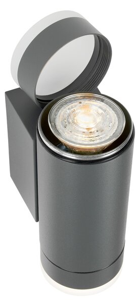 Schrack Venkovní nástěnné svítidlo Vida Wall Up/Down 2x GU10 max.35W, antracit, výška 17,5cm, IP54
