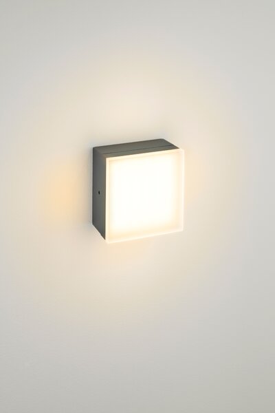 Schrack Venkovní stropní svítidlo Zelda LED 12W 3000K, antracit, rozměr 10,8x10,8cm, IP54