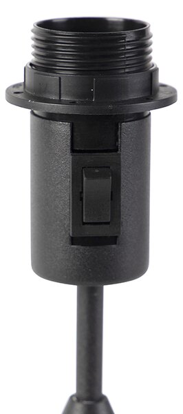 Stolní lampa černá s sametovým stínidlem s motivem listů a zlatým vnitřkem - Parte
