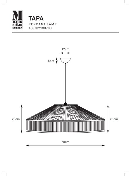 Markslöjd 108783 - Lustr na lanku TAPA 1xE27/40W/230V béžová/bambus