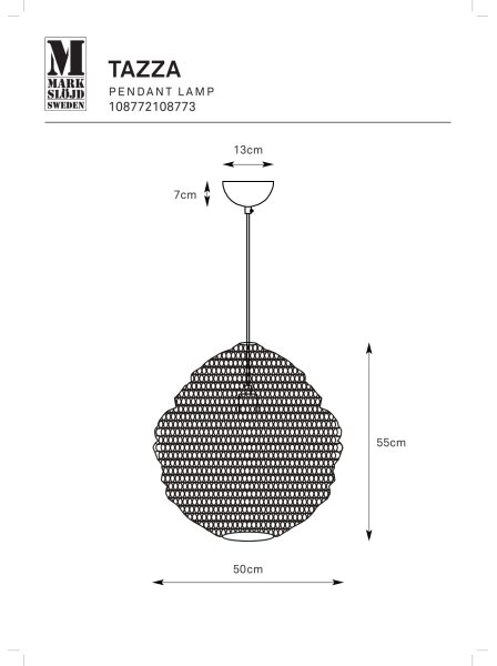 Markslöjd 108772 - Lustr na lanku TAZZA 1xE27/40W/230V černá