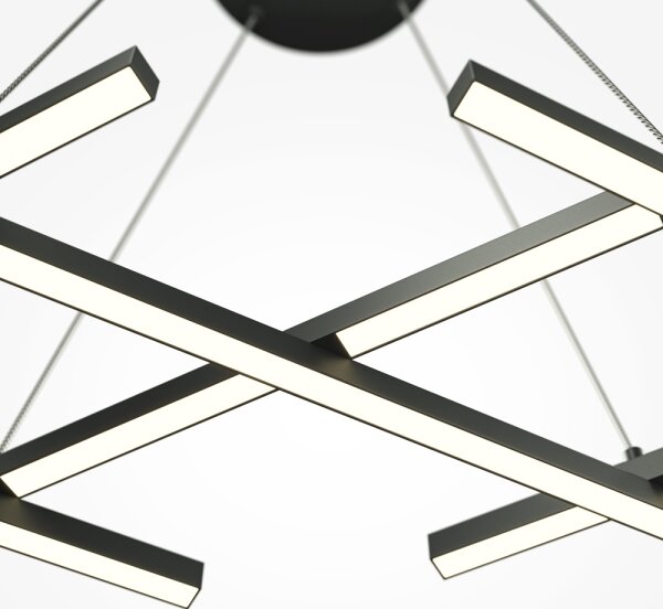 Maytoni MOD244PL-L50BK - LED Lustr na lanku HALO LED/40W/230V černá