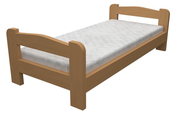 Dřevěná postel Libor buk s roštem - 200 x 80 cm, Bez matrace