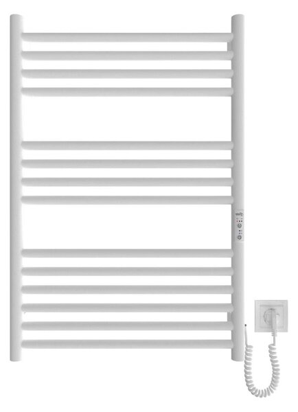 Koupelnový žebříkový radiátor HF GREENWICH 170W/230V 77x53 cm bílá kulatý
