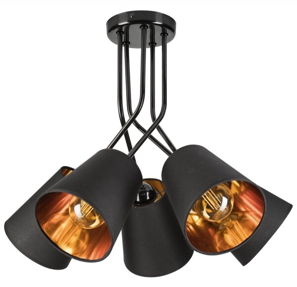 Lustr na tyči IRMA 5xE27/60W/230V černá