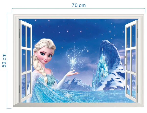 Samolepka na zeď "Elsa 3D" 50x70 cm