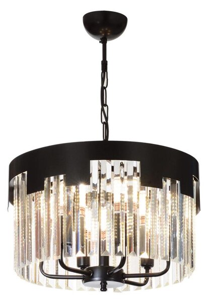 Lustr na řetězu CRYSTALLINE 6xE27/40W/230V černá