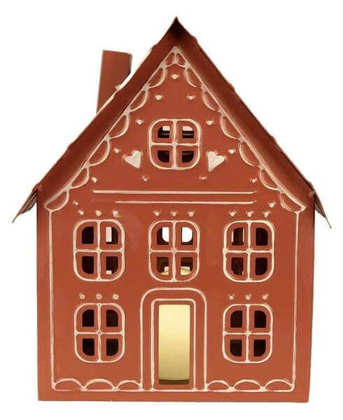 Kovová LED lucerna domek - 32 cm