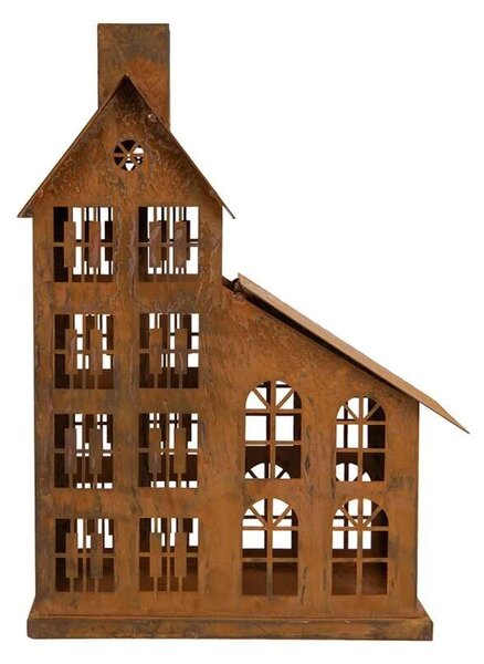 Kovová lucerna domek - 32 cm