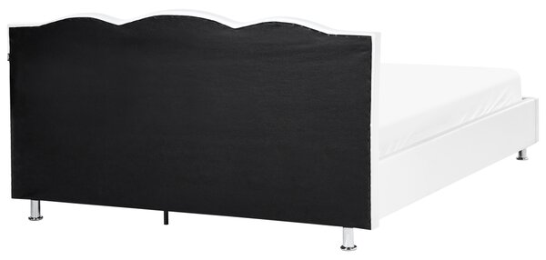 Postel s úložným prostorem METZ Umělá kůže Bílá 180 x 200 cm