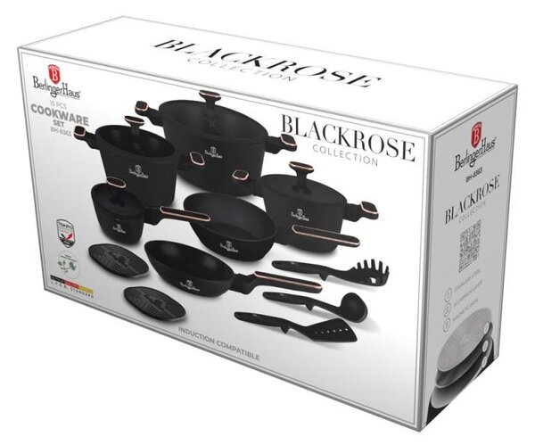 Sada nádobí s titanovým povrchem 15 ks Black Rose Collection