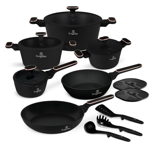 Sada nádobí s titanovým povrchem 15 ks Black Rose Collection