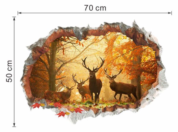 Samolepka na zeď "Jeleni" 70x50 cm