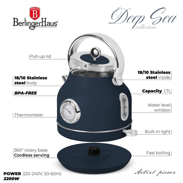 Rychlovarná konvice s teploměrem 1,7 l Deep Sea Collection