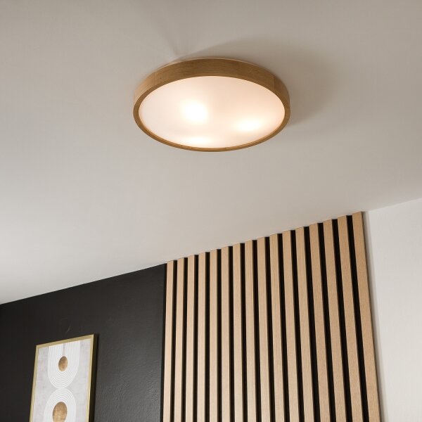 Stropní svítidlo OAK SLIM 3xE27/60W/230V dub pr. 47 cm