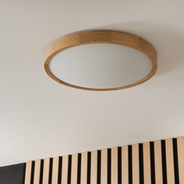 Brilagi - LED Stropní svítidlo CARVALHO SLIM 3xE27/60W/230V dub pr. 47 cm