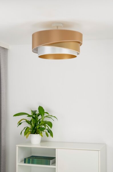 Duolla - Přisazený lustr KOBO 1xE27/15W/230V pr. 45 cm měděná/zlatá/bílá