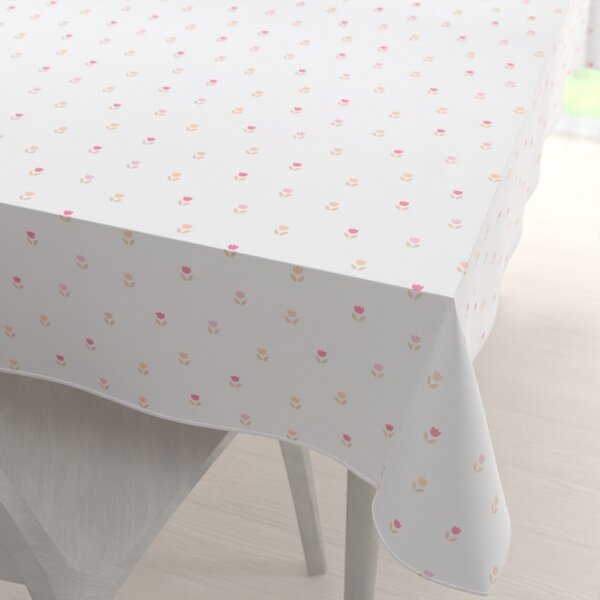Biante Teflonový obdélníkový ubrus TF-115 Barevné tulipánky na bílém 50x100 cm