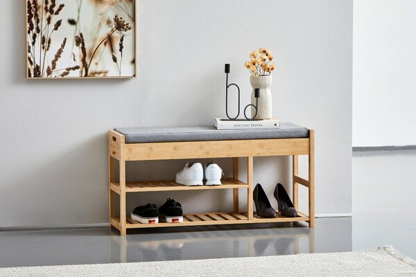 LAVICE S BOTNÍKEM, šedá, přírodní barvy, 90/45/30 cm Xora - Online Only šatny & botníky, Online Only
