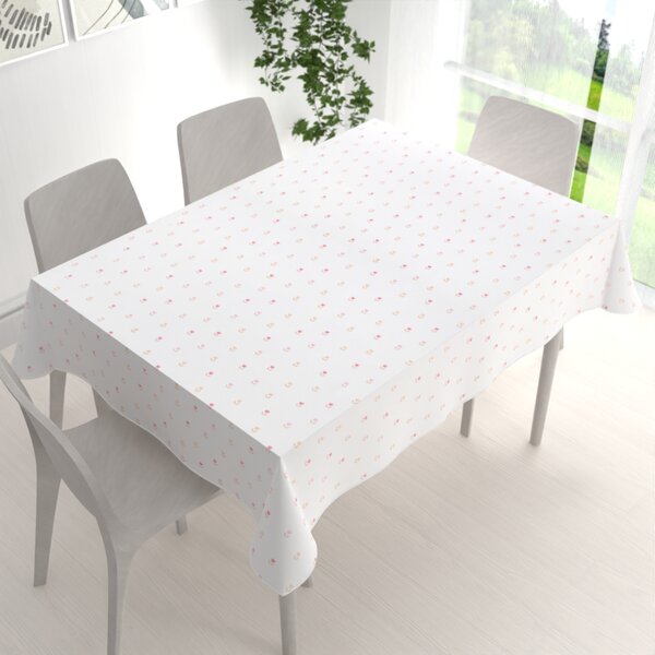 Biante Teflonový obdélníkový ubrus TF-115 Barevné tulipánky na bílém 50x100 cm