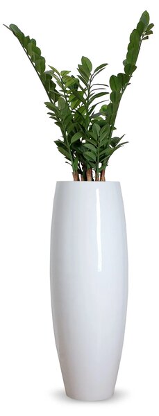 Květináč MAGNUM, sklolaminát, výška 80 cm, bílý lesk