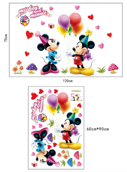 Samolepka na zeď "Mickey & Minnie" 130x80 cm