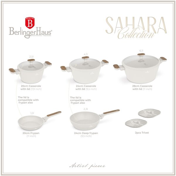 Sada nádobí s titanovým povrchem 10 ks Sahara Nordic Collection