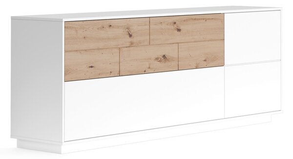 ŠIROKÁ KOMODA, bílá, dub artisan, 205/77/44 cm Carryhome - Online Only obývací stěny, Online Only